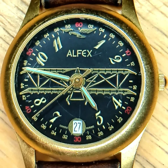 Alfex | Accessories | Beautiful Mens Vintage Alfex Quartz Watch